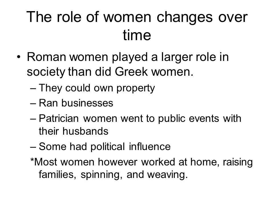 Role of women in roman society